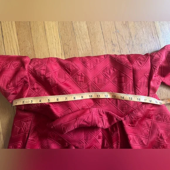 60s Vintage Malcolm Starr Red Satin Swing Coat - Picture 11 of 13